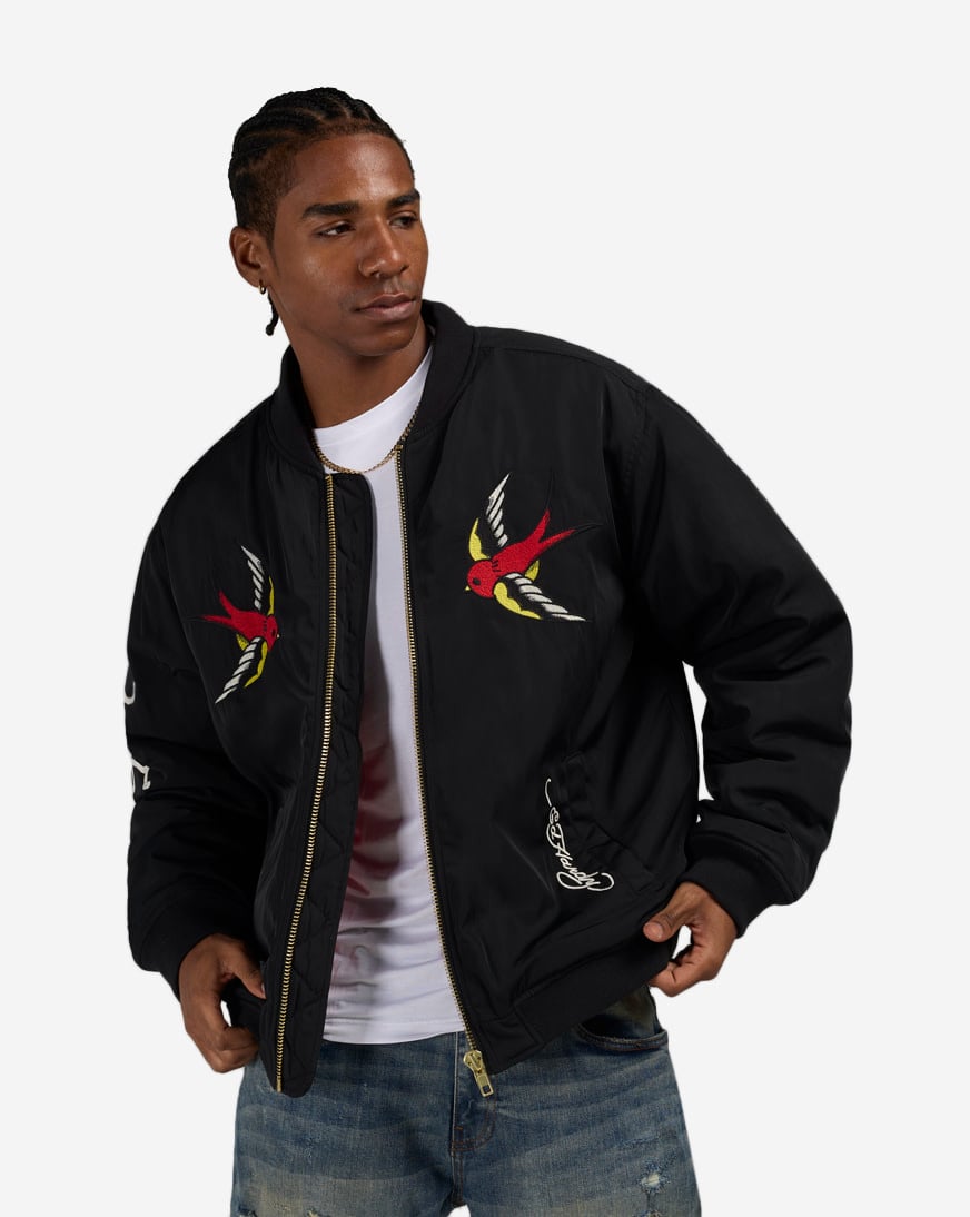 破格　00s vkei opium swag no.idフード付レザージャケット Shop Ed Hardy Skull Bomber Jacket EHM012021-BLK black | SNIPES USA