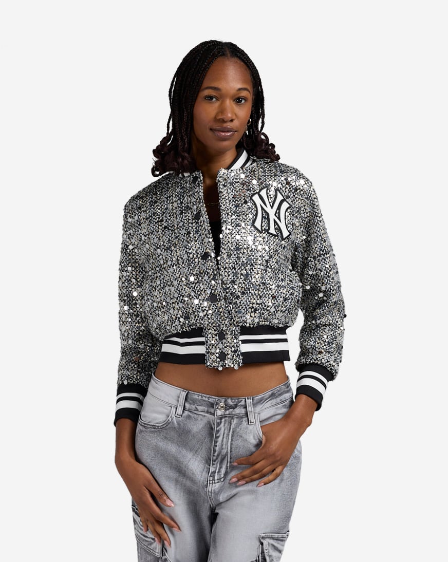 Shop PRO STANDARD New York Yankees Tweed Sequin Bomber LNYU316336