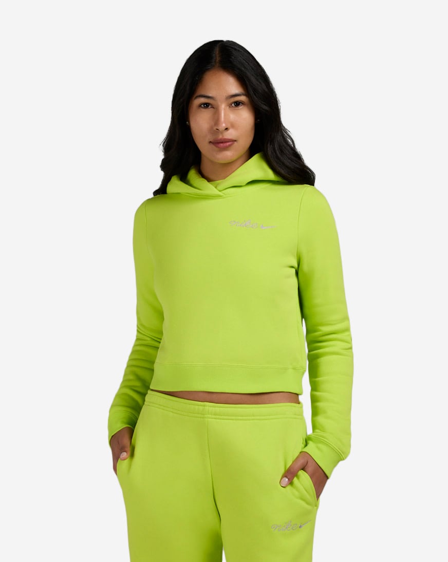 Shop Nike NSW Phoenix Fleece Shrunken Hoodie IM7494-389 green