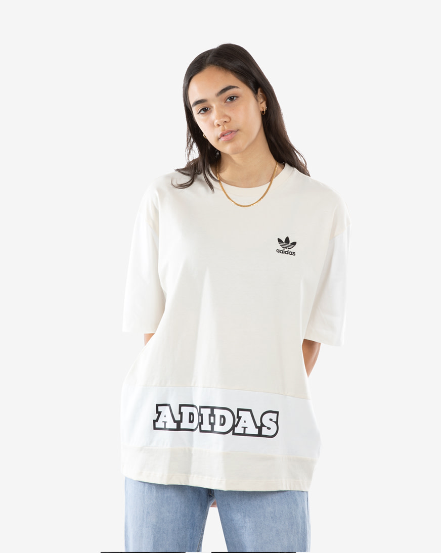 Shop adidas Trefoil Logo Play Oversized Tee H20437 white