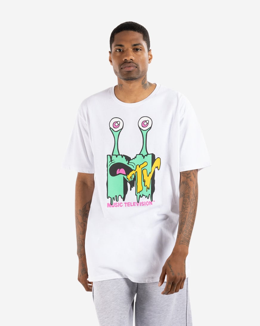 Shop Graphic Tees MTV Alien Logo Tee 96-380-186-WHT white