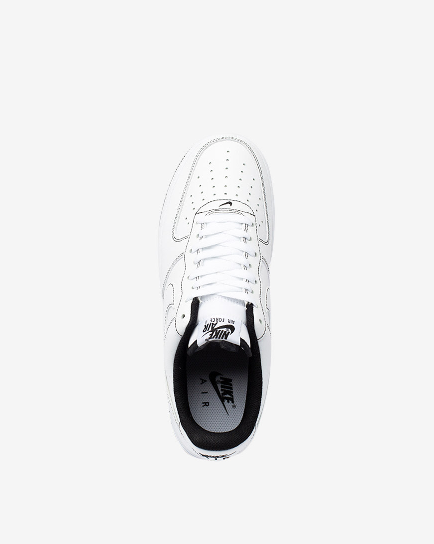 靴 Nike Air Force 1 Low White-Black stitch Nike Air Force 1 Low White/Black Contrast Stitching Sneakers