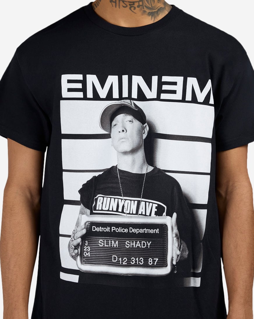 Shop Graphic Tees Eminem Slim Shady Mugshot Tee EMI150277 black