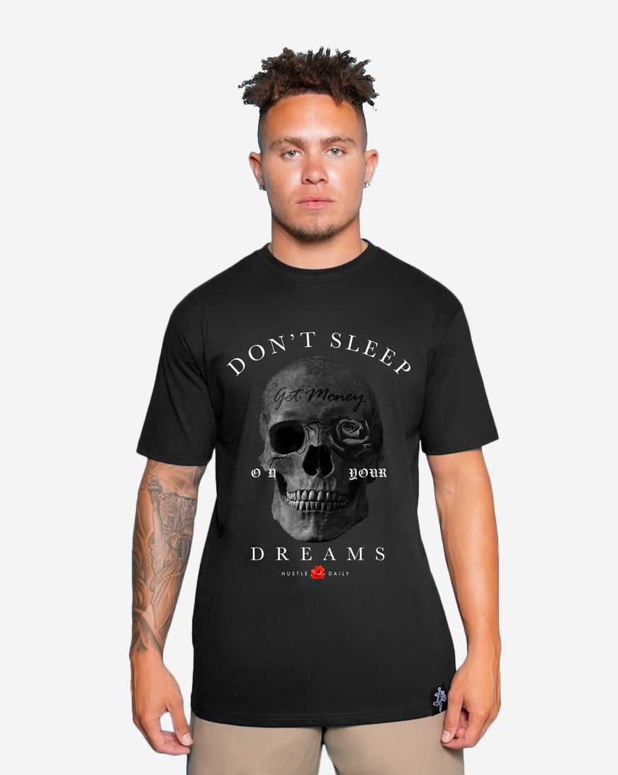 Shop Hasta Muerte Skull Rose Tee HM-SKULLROSE-TEE-BLACK black