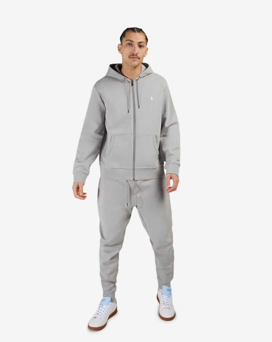 Shop Polo Ralph Lauren Double Knit Tech Hoodie 710881517092-SGREY