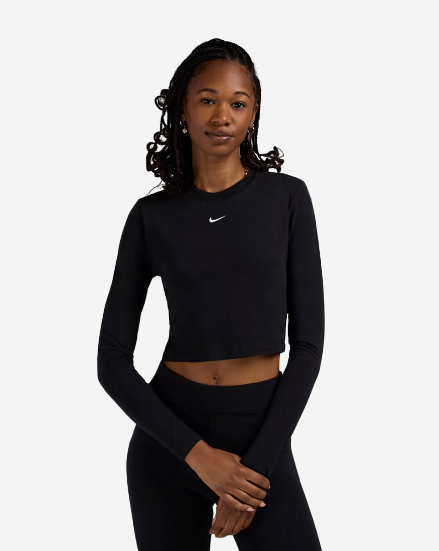 Shop Nike NSW Chill Knit Slim Long-Sleeve Cropped Top HF5322-013