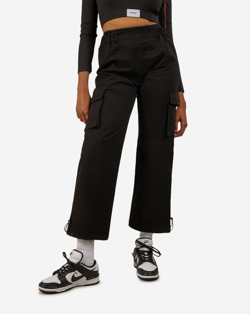Shop Sixth June Elastic Waist Cargo Pant 34112-BLAC black