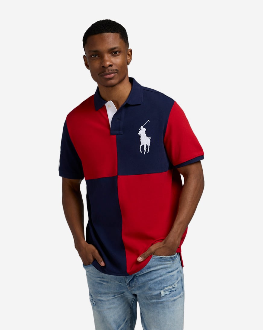Shop Polo Ralph Lauren Big Pony Basic Stripe Mesh Polo Shirt
