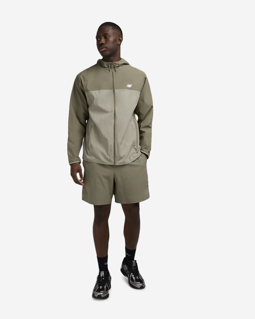 Shop New Balance Athletics Full Zip Woven Jacket MJ41506-DOK
