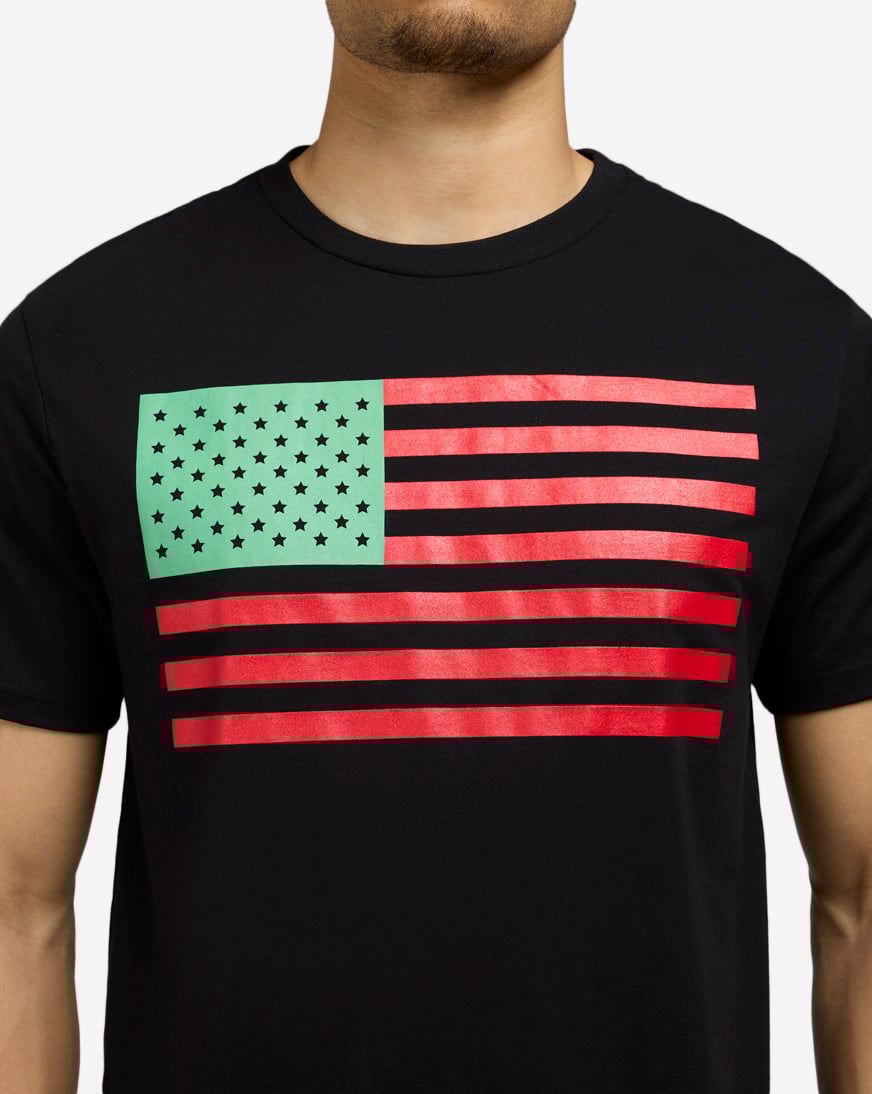Malbon■(M)American Flag Round T-Shirt■送料込 Shop Mister Tee Juneteenth Big Flag Tee MTUS435-US-00007