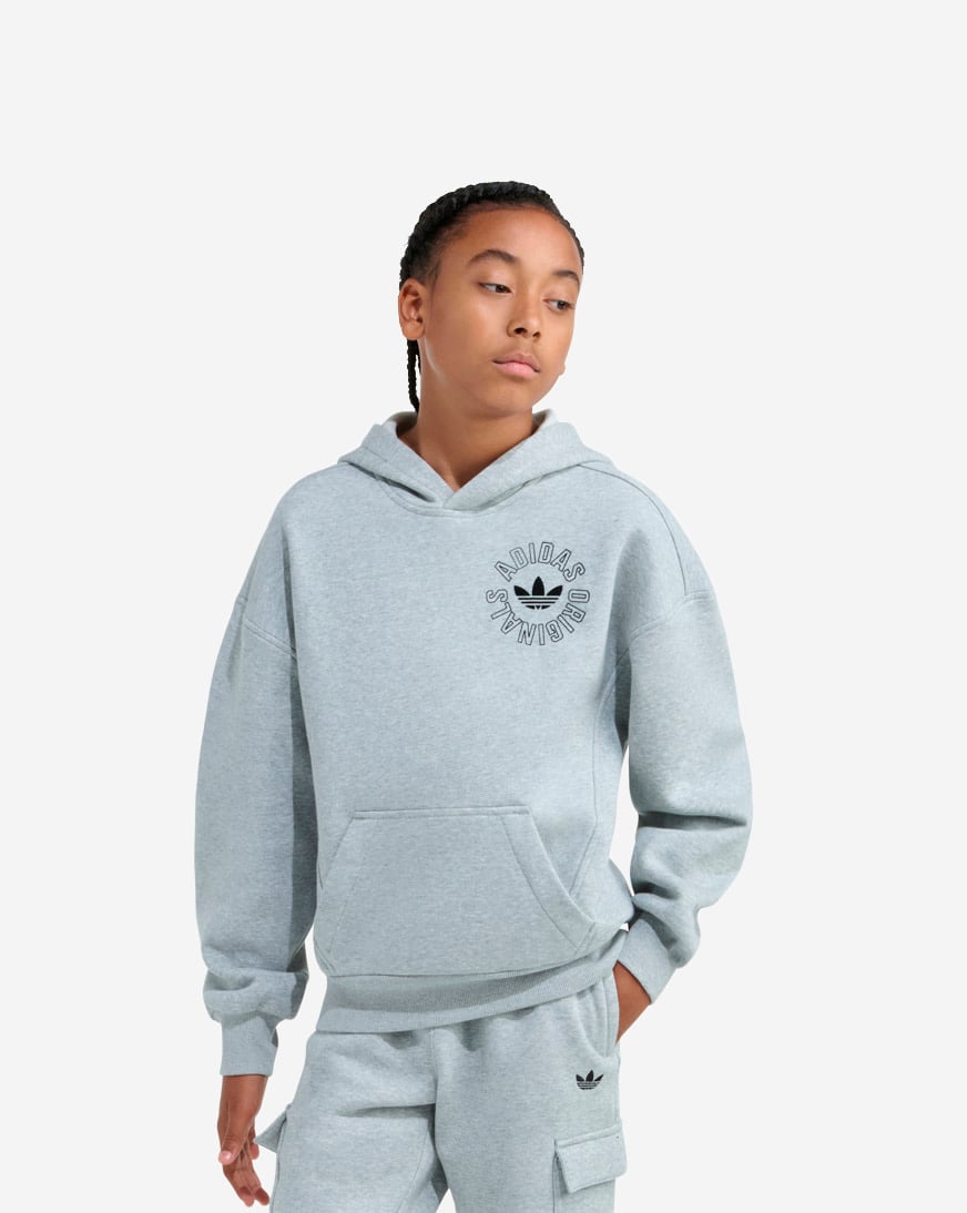 Shop adidas Kids' Originals Emblem Ring Hoodie OA01198-MEDHTHRGRY