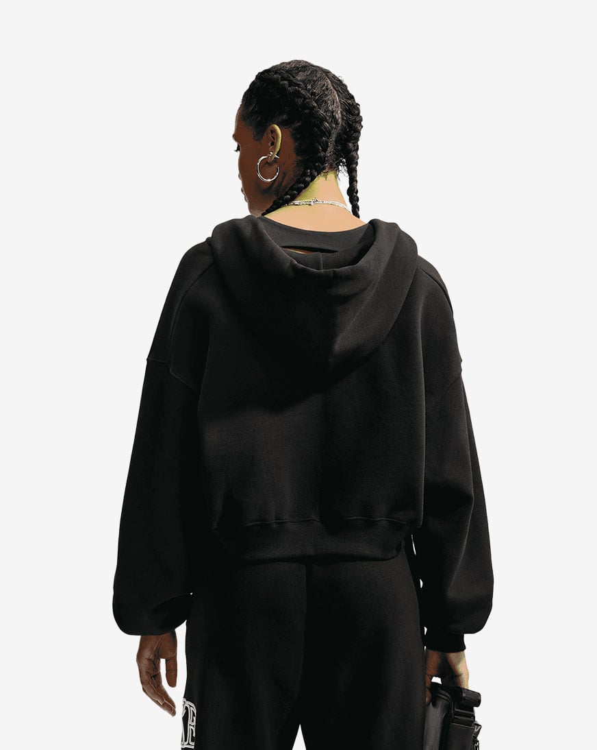 ジ*茶様 everyone x  TRACK TOP (BLACK) Shop Nike Studio Fleece Medium Weight Oversized Full-Zip Cropped