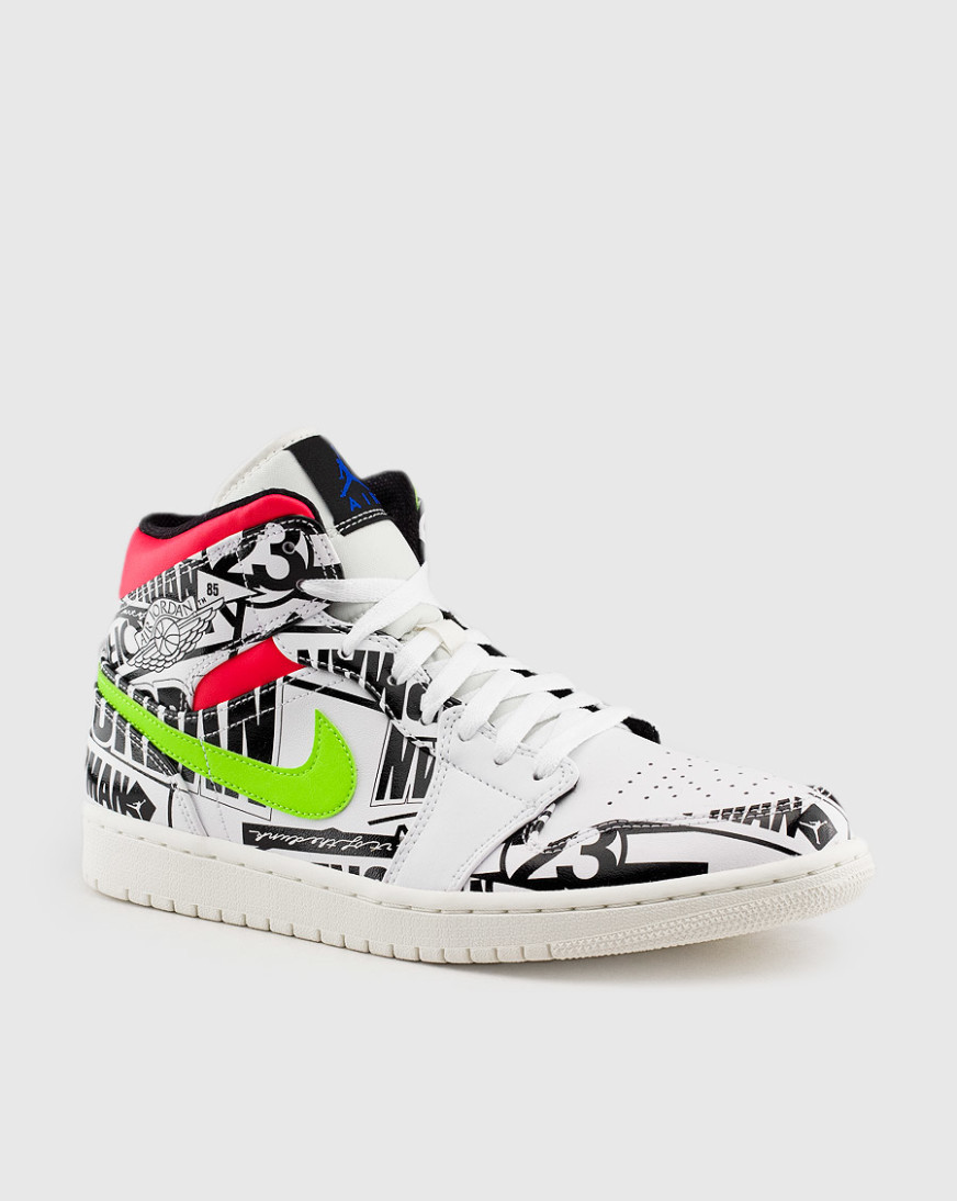 jordan 1 mid iridescent reflective white snipes