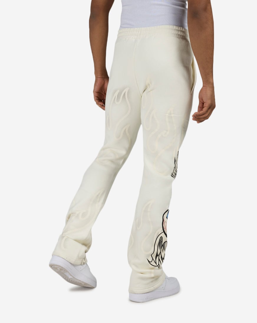 Shop Von Dutch Eye Of Fortune Flame Fleece Pant 4VND3B0179SN-CRM