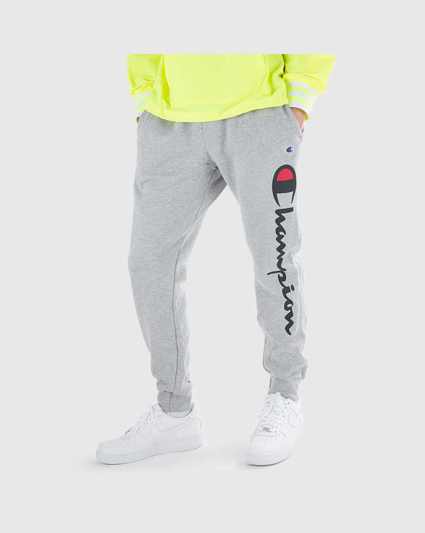 champion men's vertical logo script jersey jogger pants