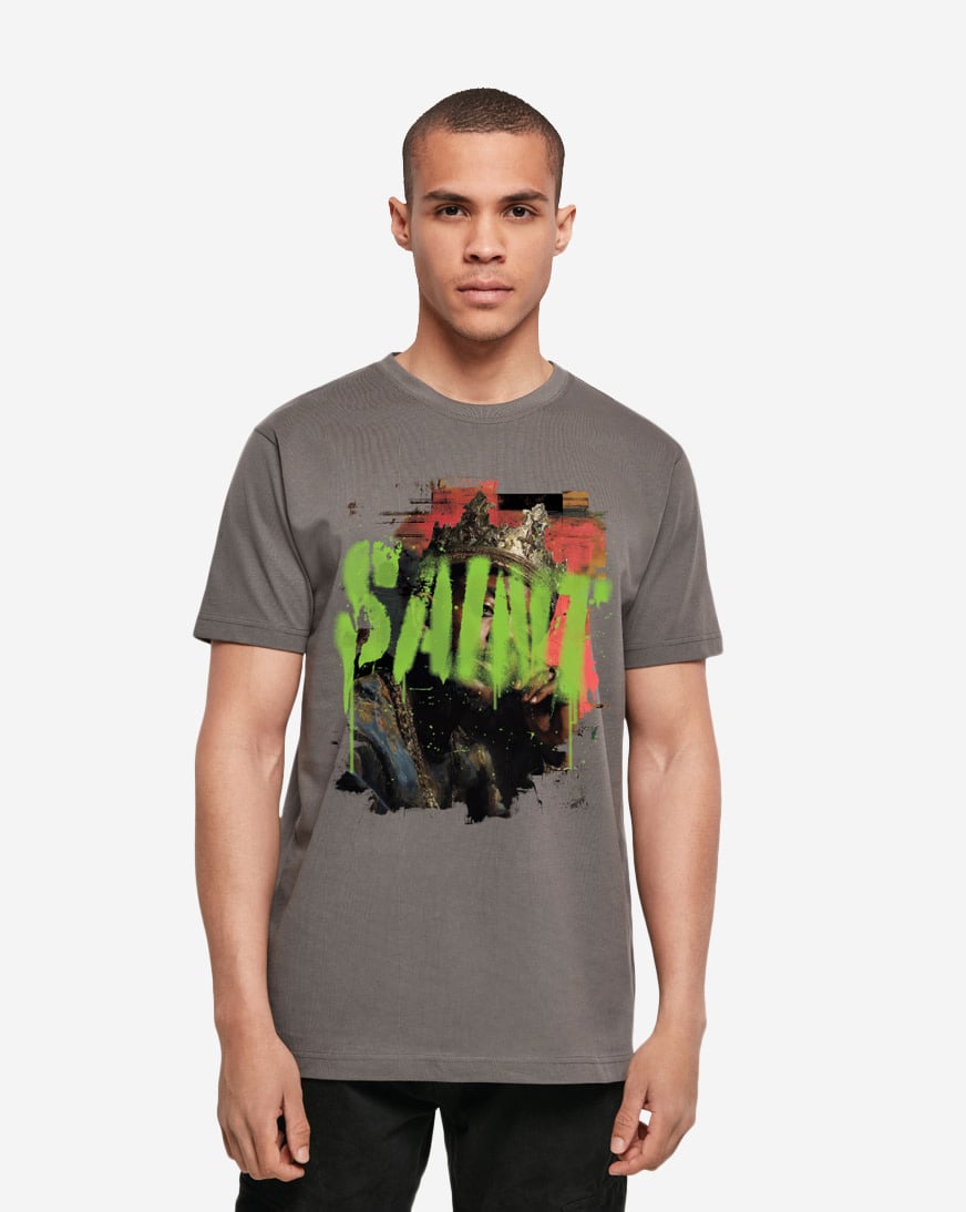 Shop Mister Tee Graffiti Saint King Tee MTUS583-US-02457 grey