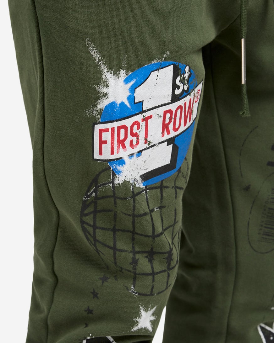 新品⭐︎Deuxieme Classe⭐︎AMERICANA/PREPS SWEAT Shop First Row Fleece Pant With Patches FRB2468S-OLV green