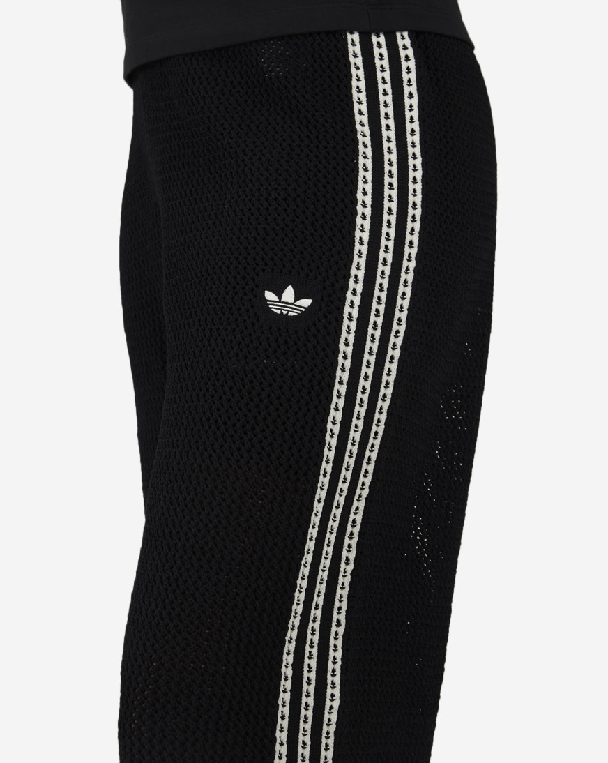 Shop adidas Knitted Crochet Firebird Track Pants KC6494 black