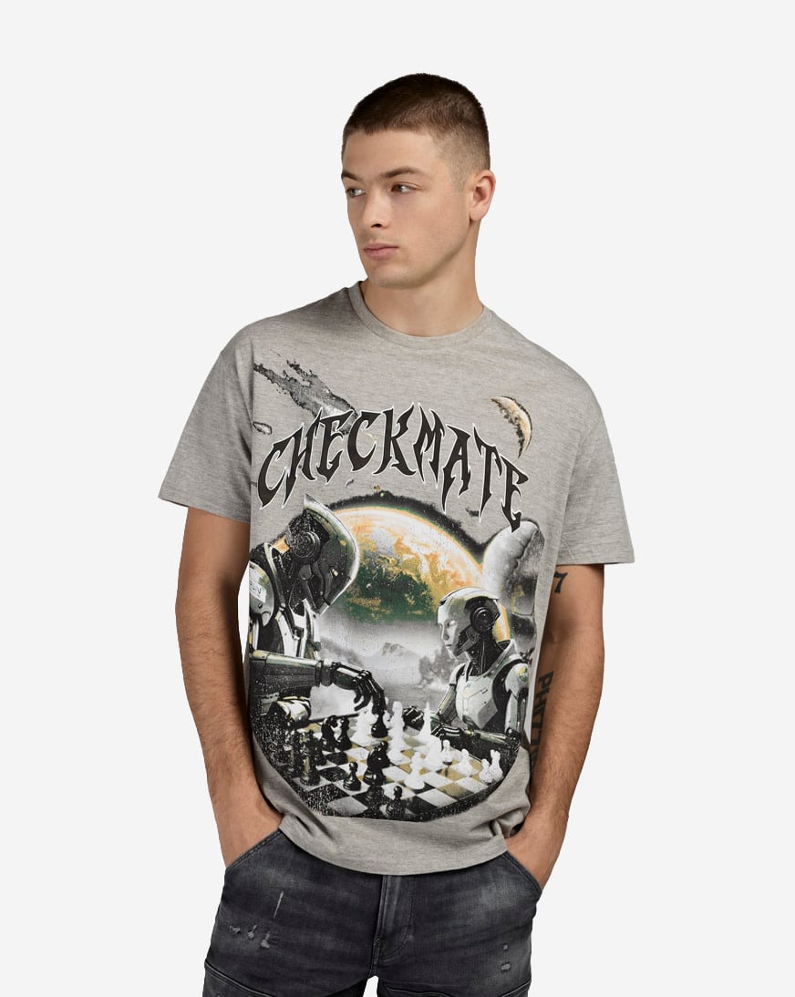 Shop Graphic Tees Checkmate Tee RCS6TM-785 grey | SNIPES USA