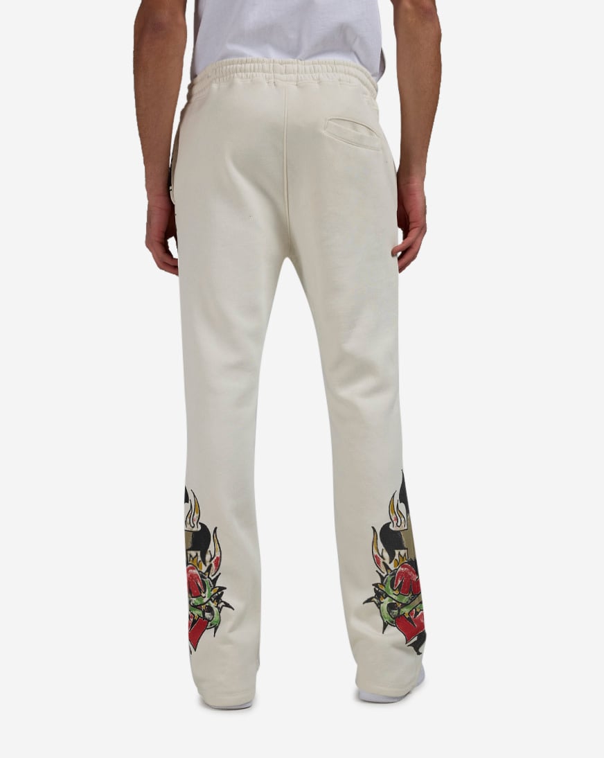 Shop Ed Hardy Mary Fleece Pants EHM80068RS-IVY cream | SNIPES USA