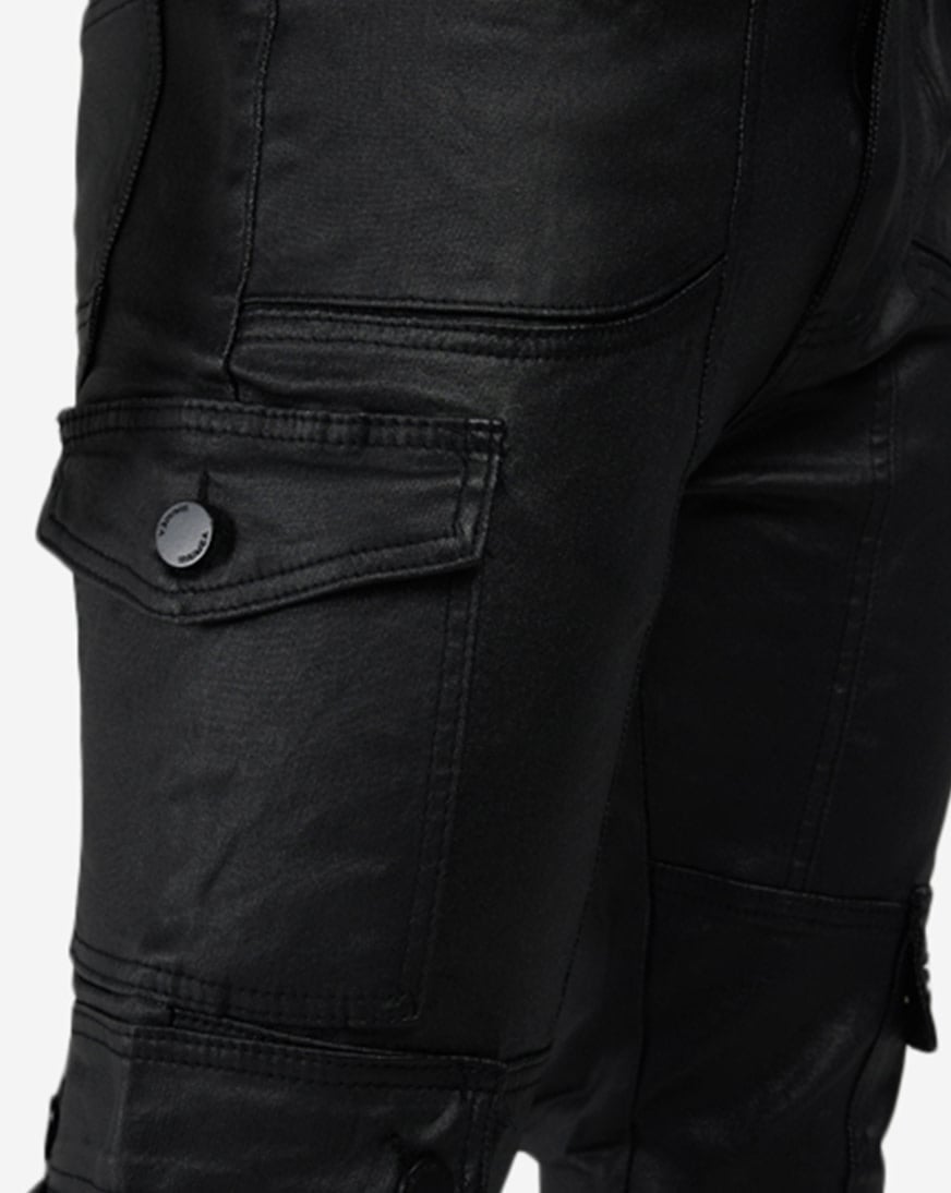 Shop WAIMEA Waxed Cargo Jeans M8308T-BLK black | SNIPES USA
