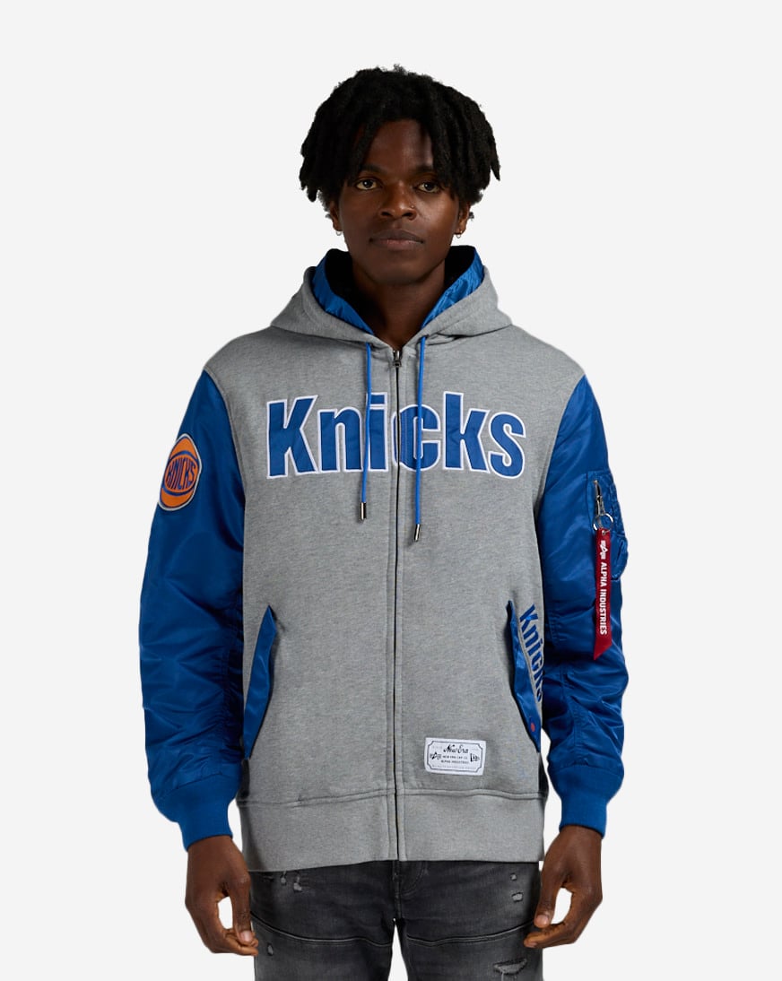 Shop New Era Alpha Industries New York Knicks Bomber Jacket