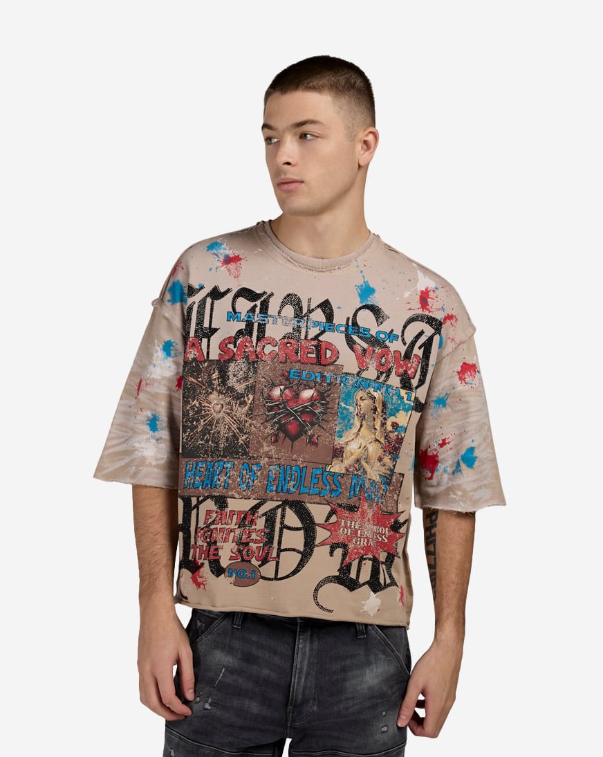 Shop First Row A Sacred Vow Cropped Tee FRM1026-KHA beige | SNIPES USA