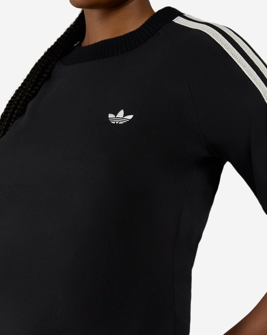 Shop adidas Cali Tee with Knitted Crochet Details KD5445 black