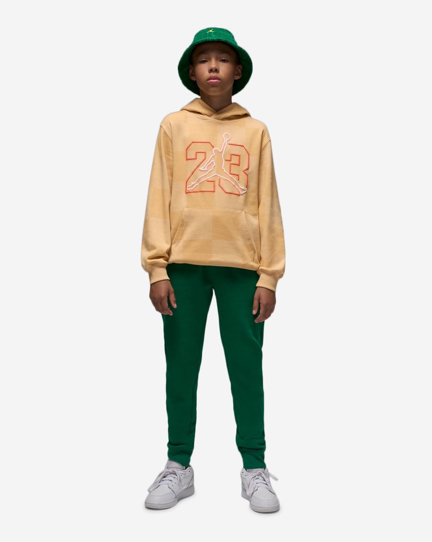 Shop Jordan Big Kids' Deep Dish Pullover Hoodie 95F187-X21 beige