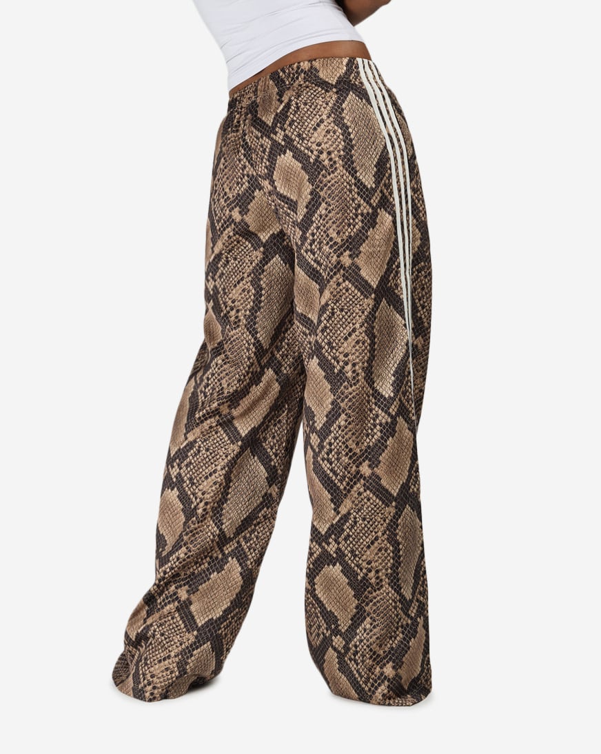 Shop adidas Satin Snake Print Wide Leg Track Joggers KX1886 animal