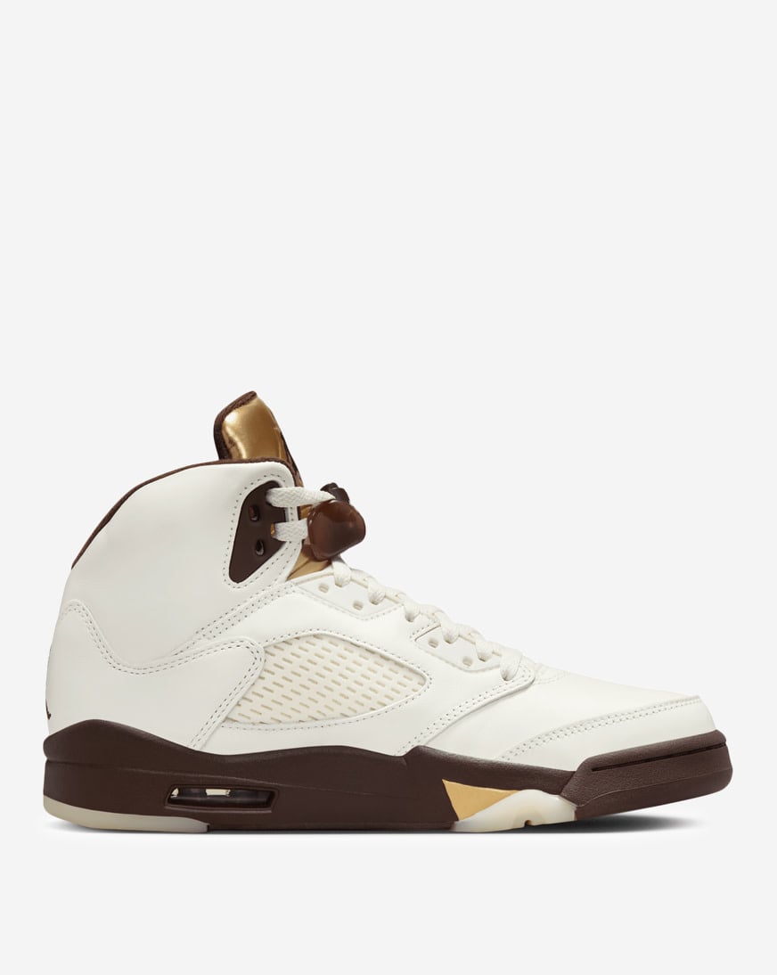 gold and white jordan 5