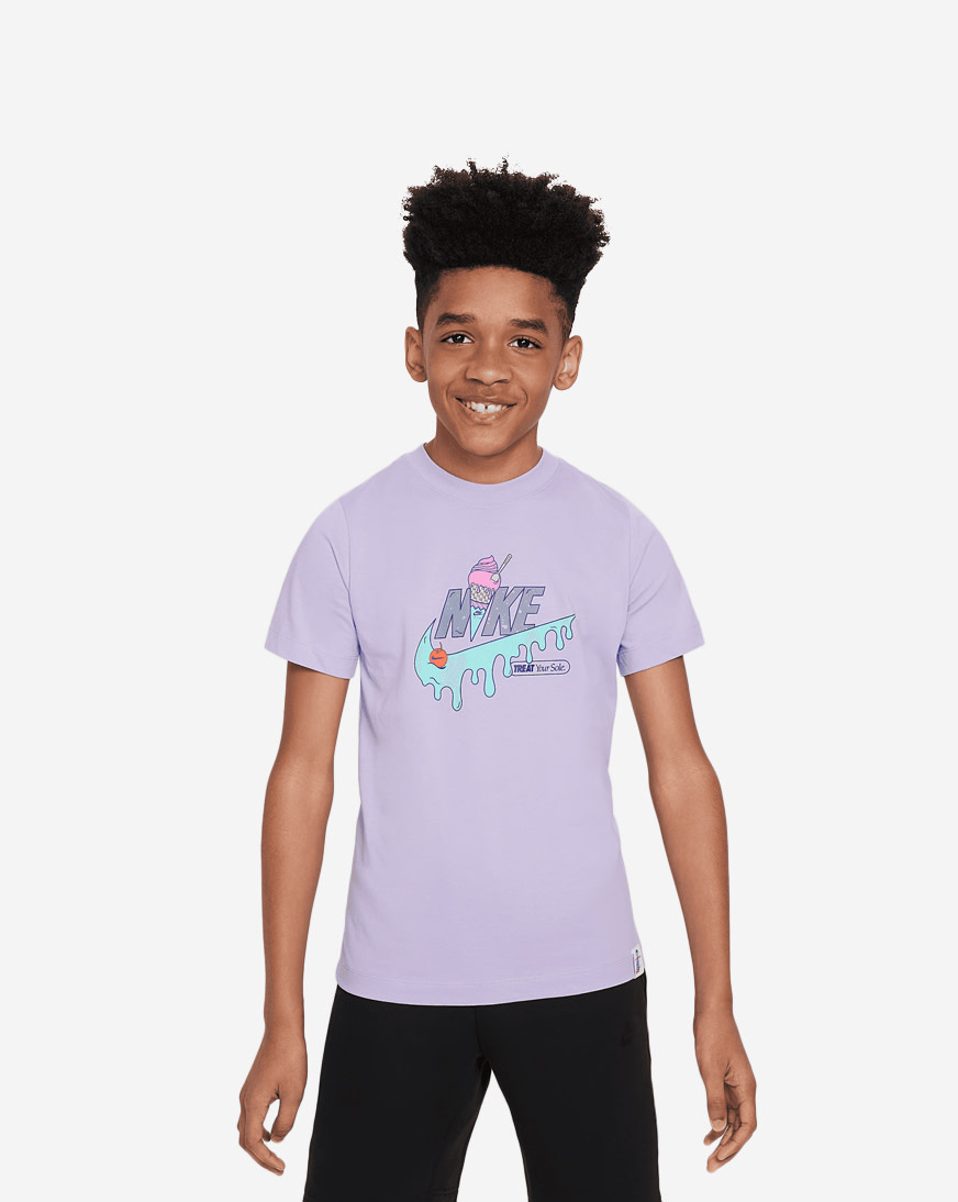 Shop Nike Big Kids' NSW KC2.1 Sole Food Tee FV5414-515 purple