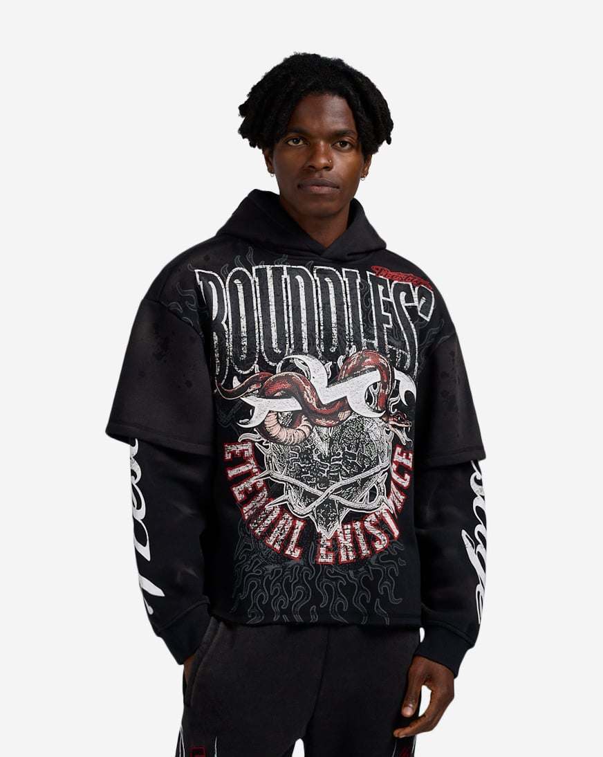 Shop Smoke Rise Boundless Fleece Hoodie FO25672SNZ-BLK black