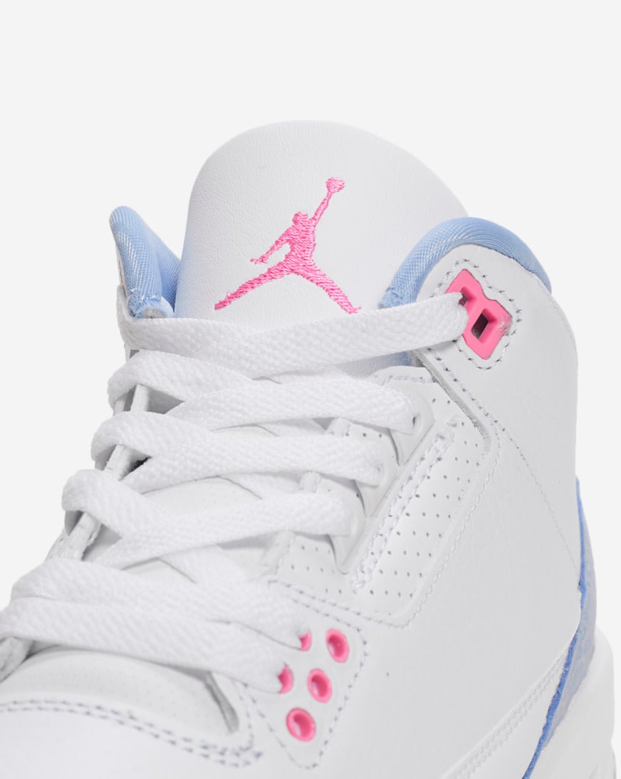 エアジョーダン3 ホワイト/ピンク JORDAN BRAND AIR JORDAN 3 RETRO (GS) WHITE/PINK GLOW-COBALT