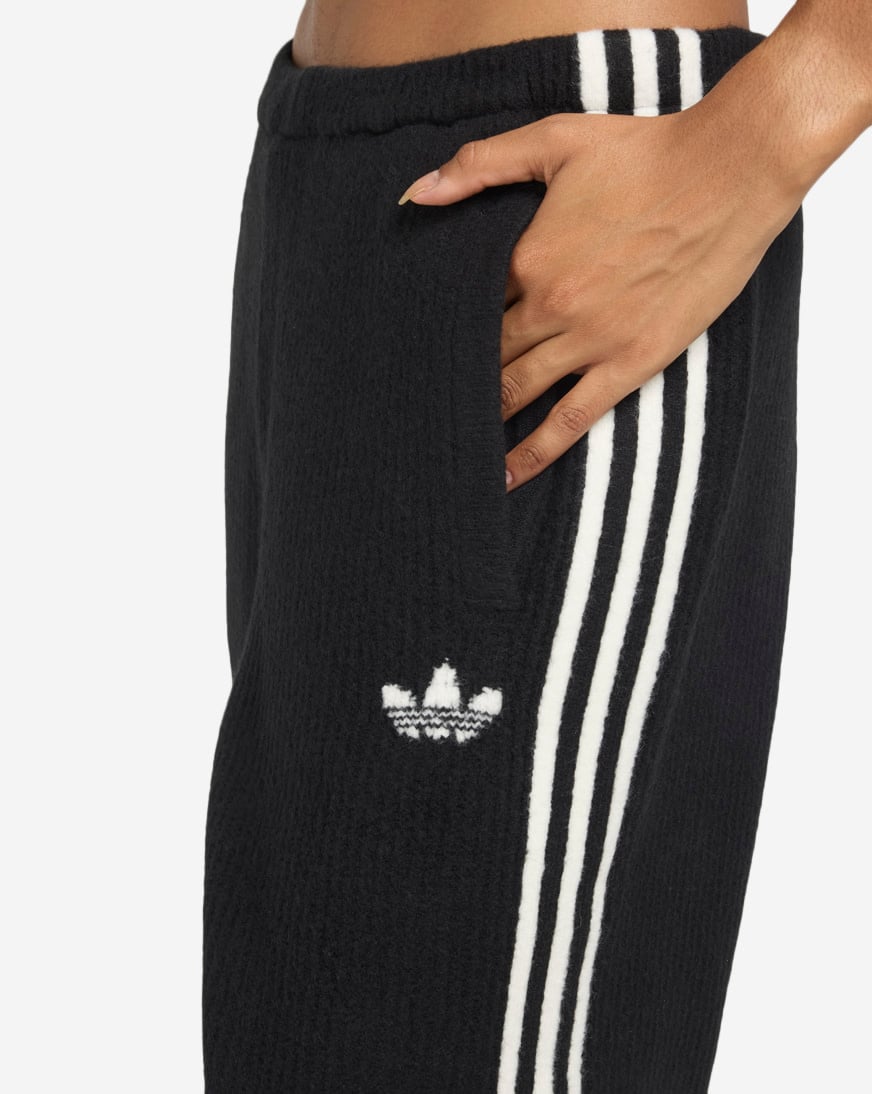 Shop adidas Jennie Knitted Loose Pants LD8918-BLKWHT black
