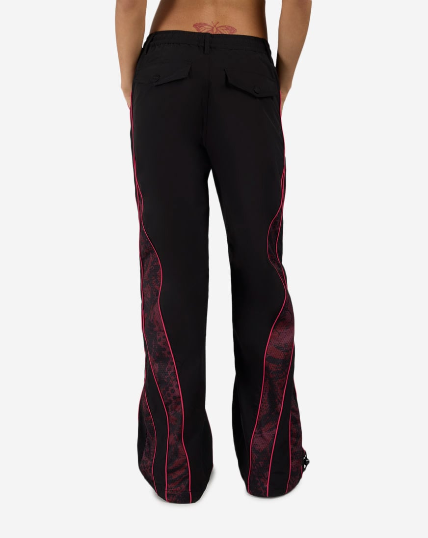 Shop Smoke Rise Wide Leg Mesh Insert Woven Track Pants