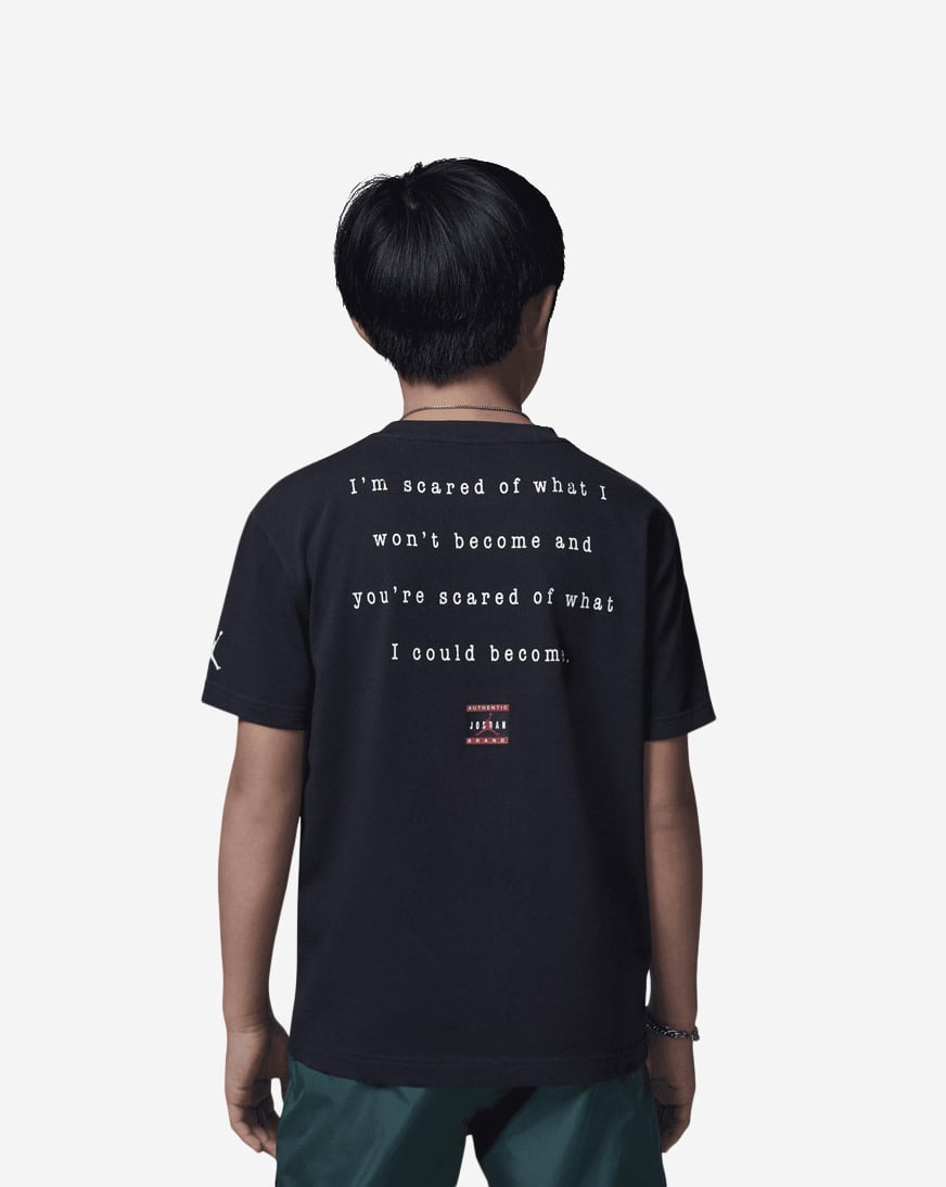 Shop Jordan Big Kids' J Day T-Shirt 95D674-G0T black