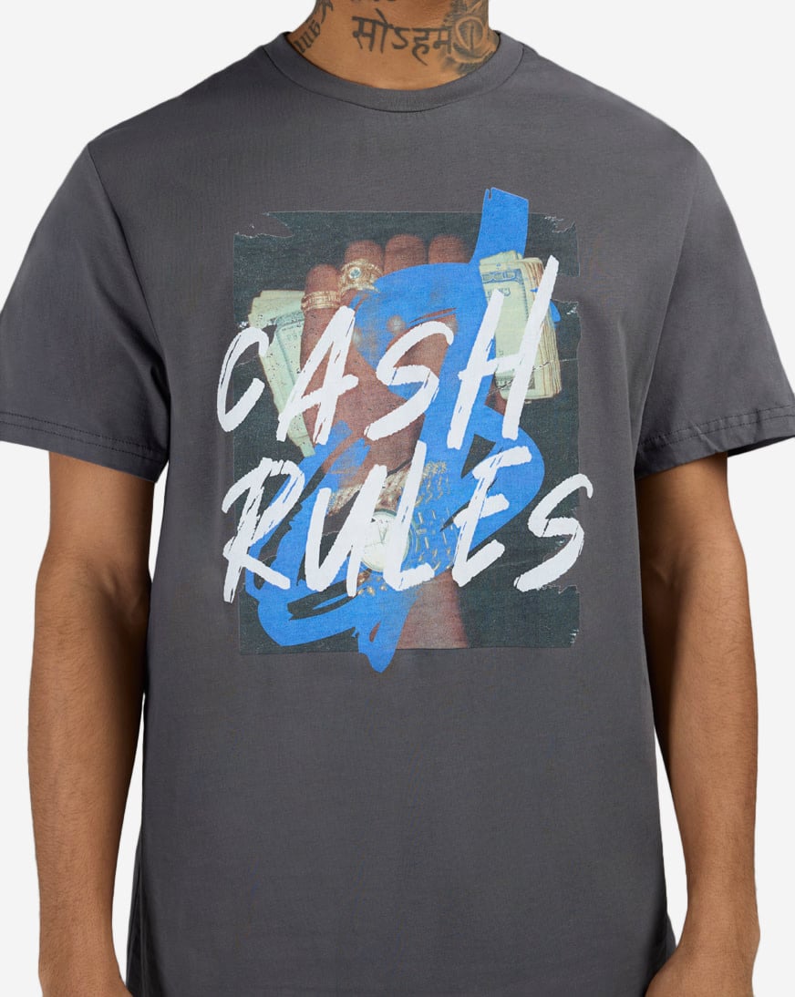 Shop Mister Tee Cash Rules Tee MTUS479-US-02457 grey | SNIPES USA