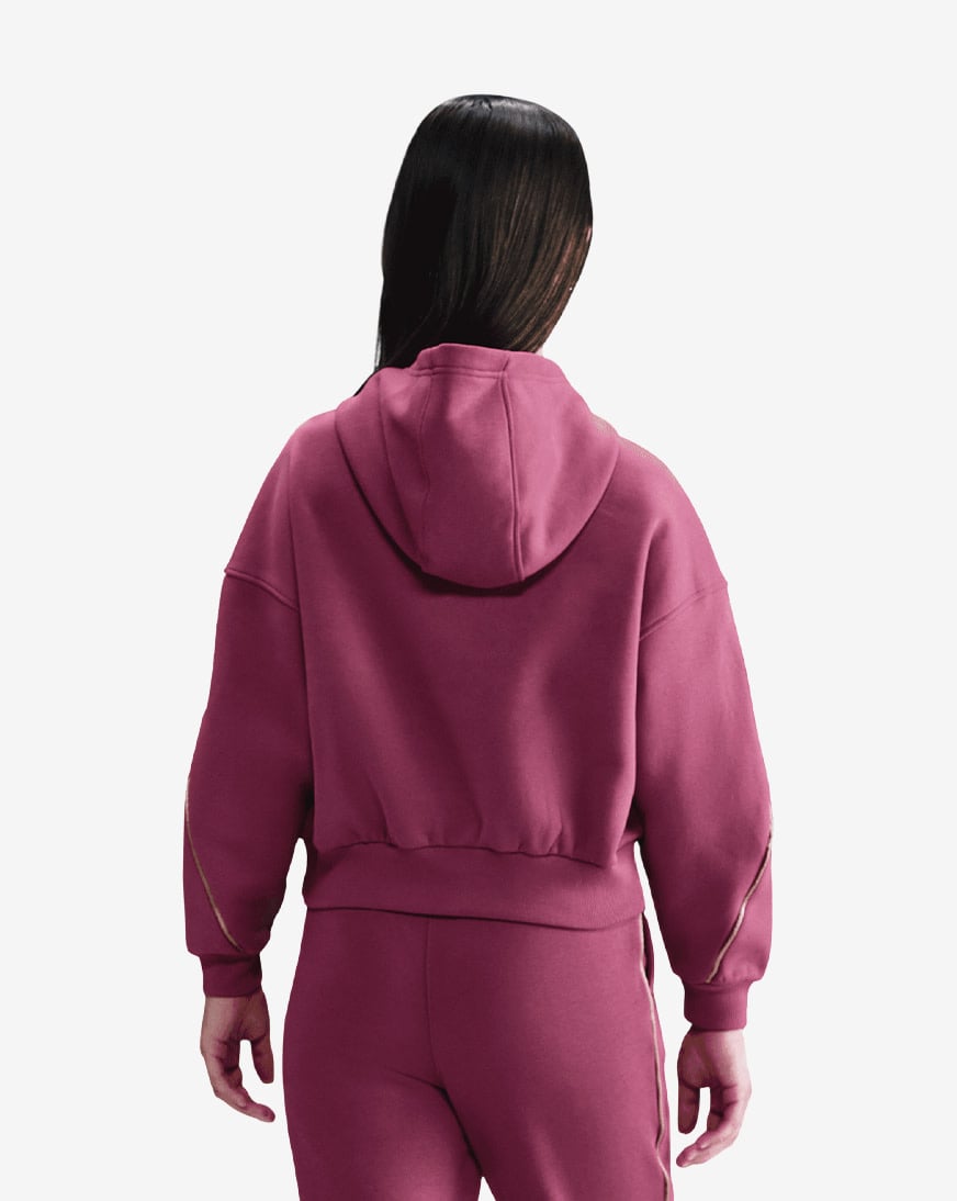 Shop Nike Big Kids' NSW Club Fleece Boxy Hoodie HV0422-634 pink
