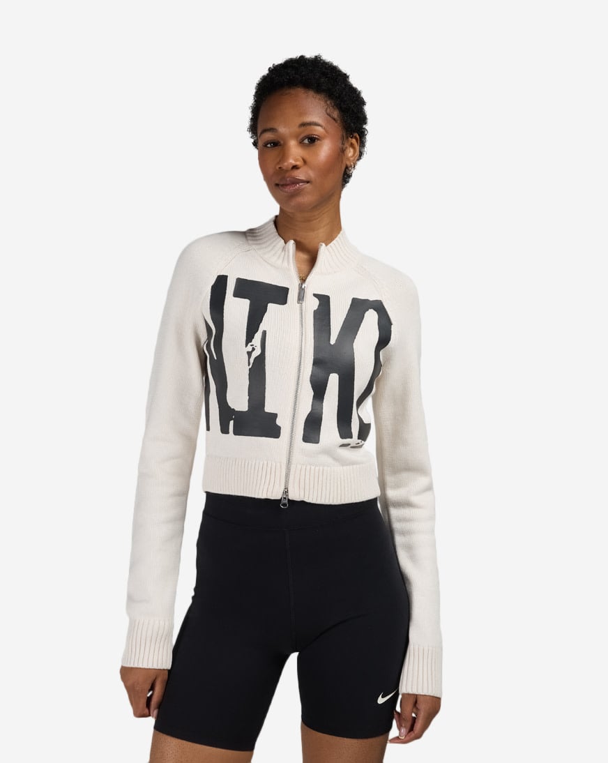 Shop Nike NSW Tight Graphic Full-Zip Sweater IF4413-104 white