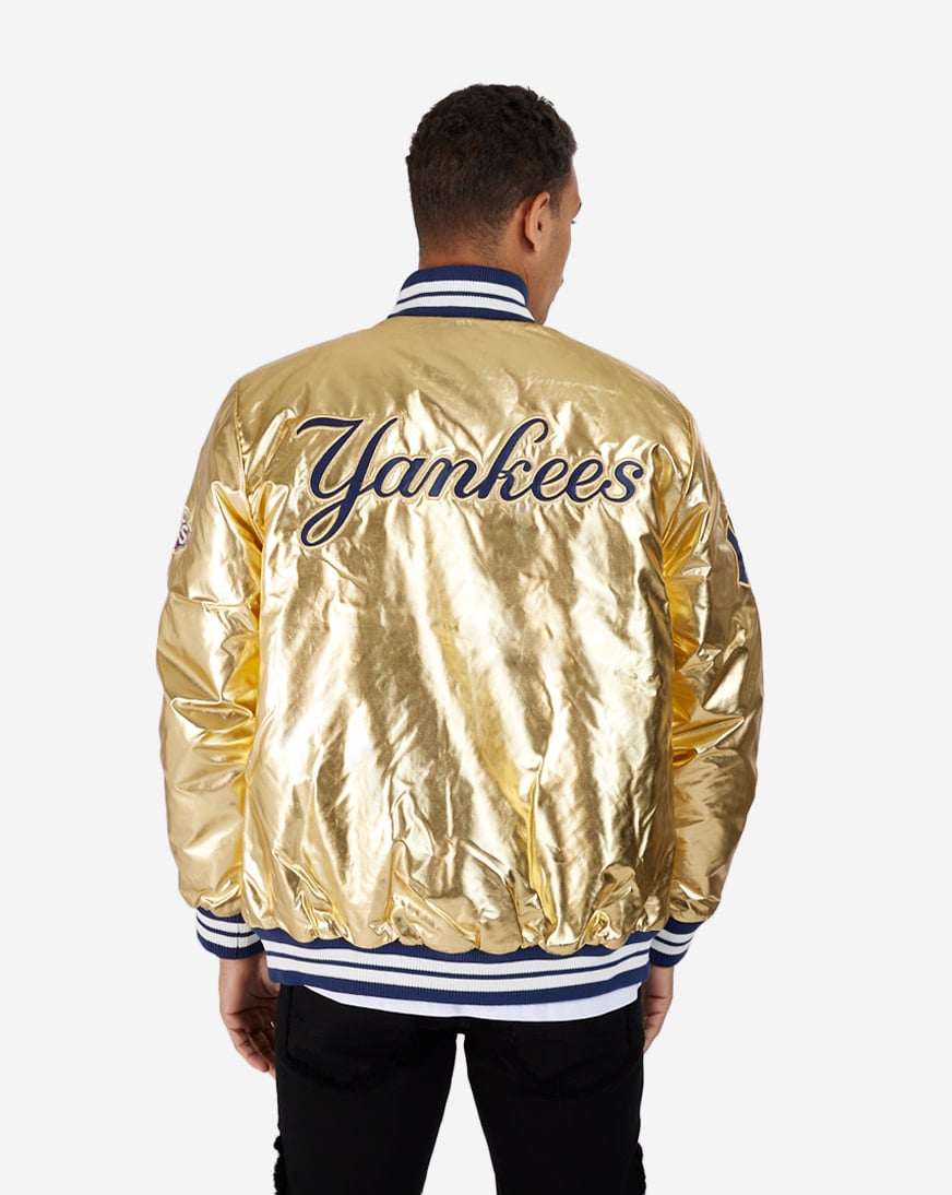 23SS/NY CHAPTER SATIN JACKET　Nylon Supreme x Majestic SS15 New York Ny Yankees Satin Hooded