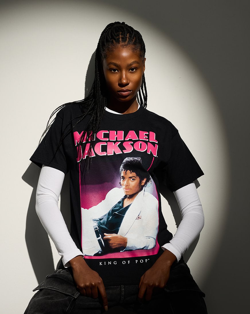 Shop Graphic Tees Michael Jackson Cover Tee MJA151495 black