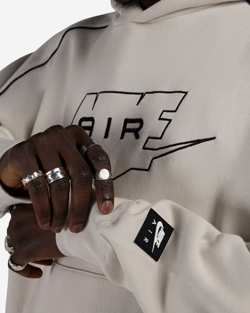 Shop Nike Air Fleece Pullover Hoodie IF1266-072 cream | SNIPES USA