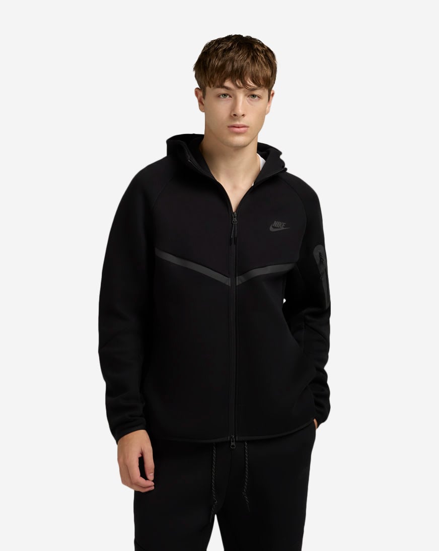 Shop Nike Tech Full-Zip Windrunner Hoodie HV0949-010 black