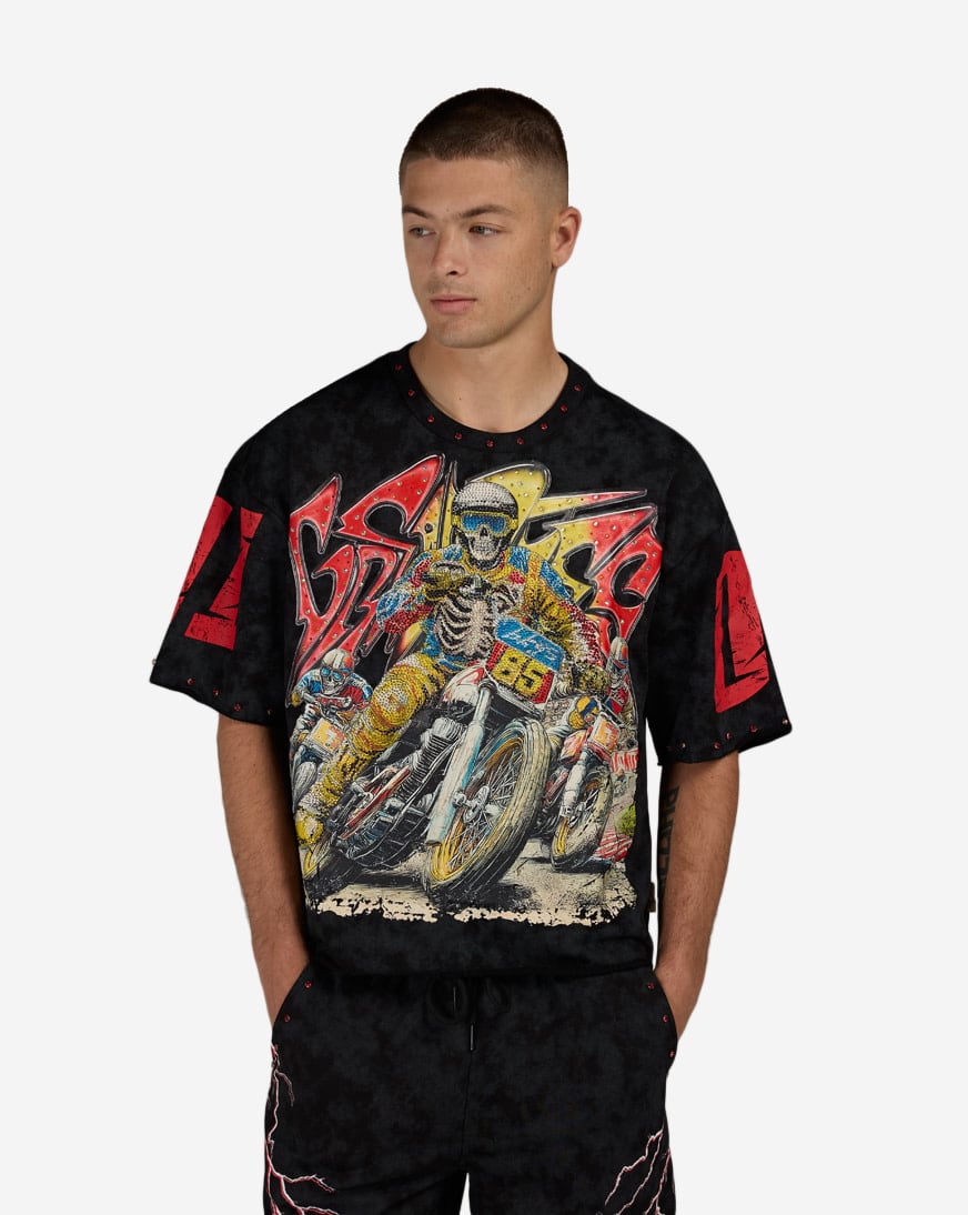 Shop BKYS Apparel Greatness Terry Cropped T-Shirt T1539-BLK black