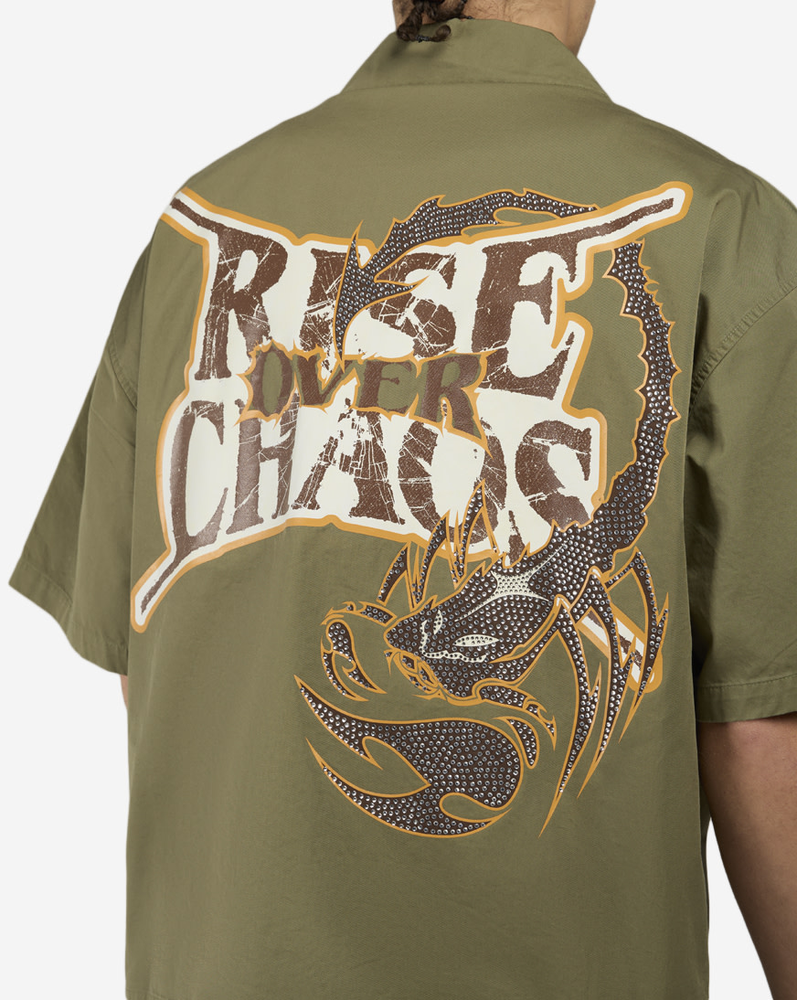 Shop Smoke Rise Rise Over Chaos Woven Shirt WH26S429SNZ-GRN green